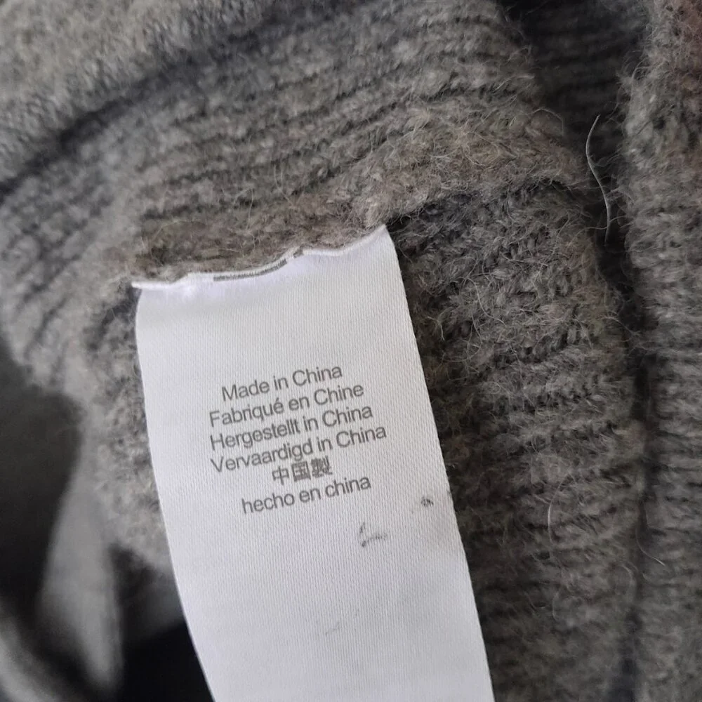 J. Crew Womens Cocoon Chunky Sweater Blazer Oversized Heavyweight Sz Medium Gray